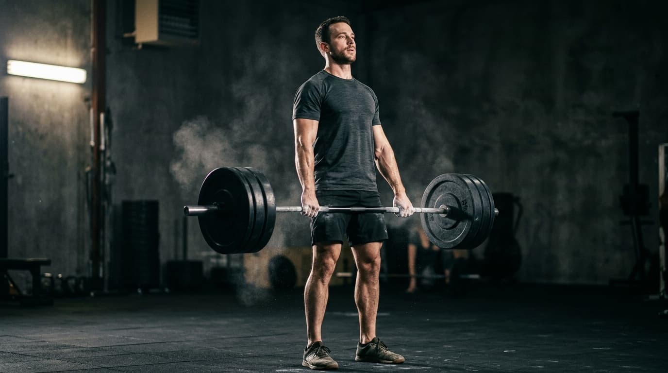 Athlete completing a heavy lift with strength and control